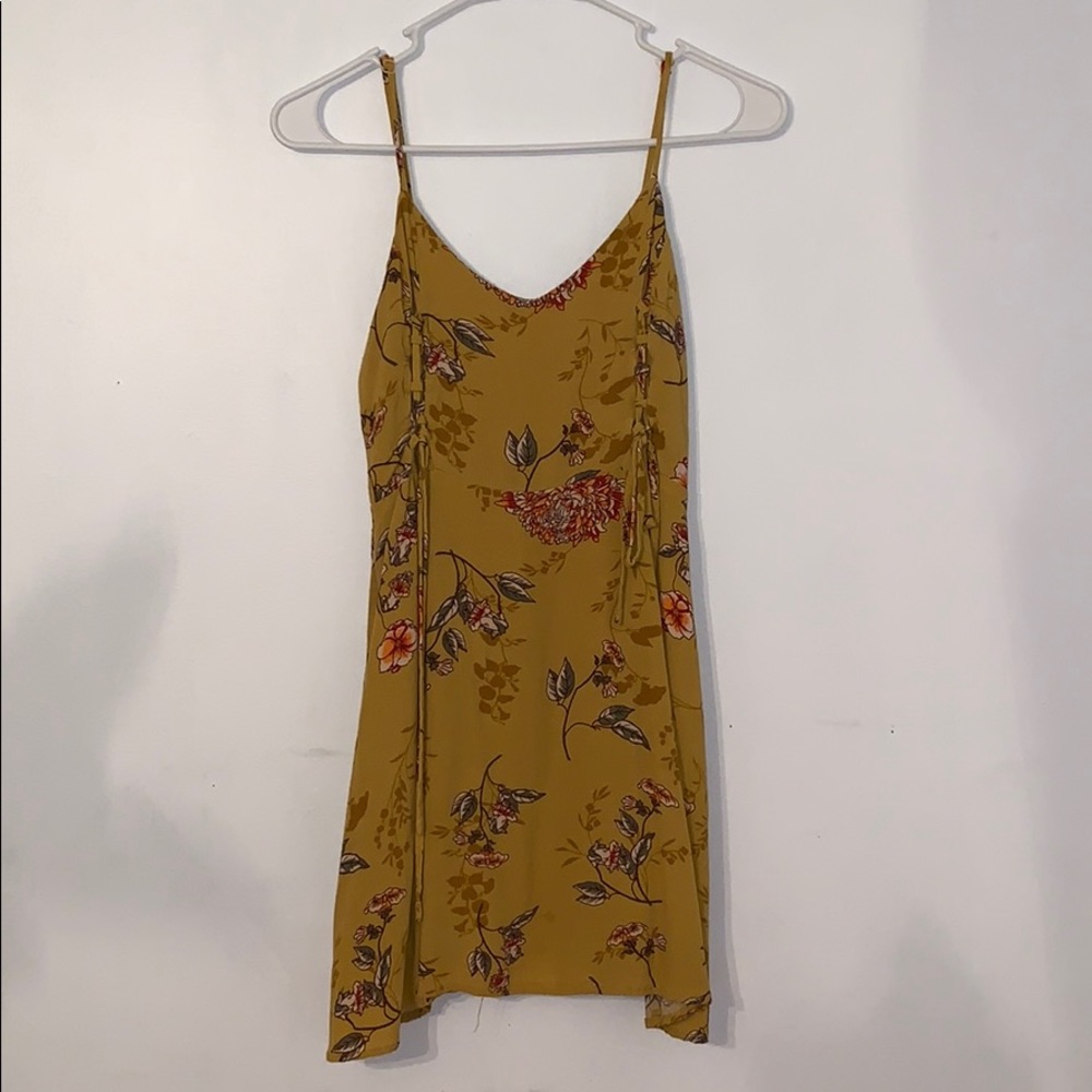 Mustard yellow mini summer dress